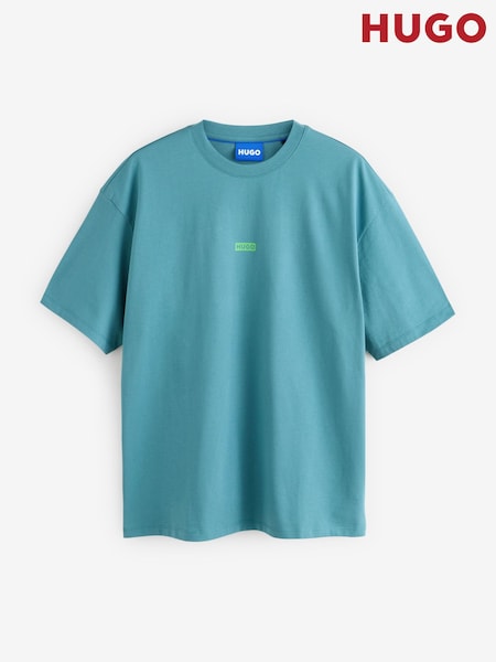 HUGO Blue Back Print Logo Oversize T-Shirt (V26580) | AED344
