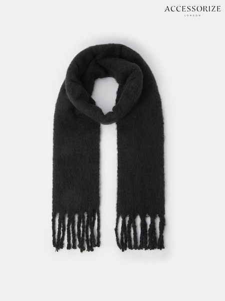 Accessorize Black Super Soft Plain Scarf (V26652) | R$ 215
