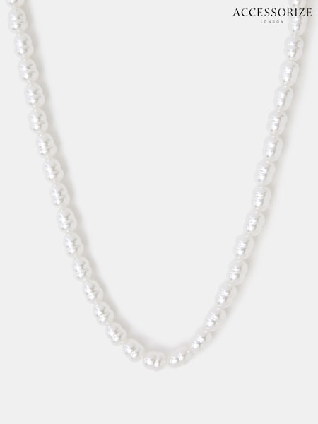 Accessorize Stainless Steel Faux Pearl Necklace (V26689) | 31 €