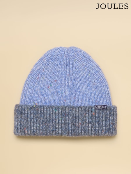 Blue - Joules Colourblock Beanie Hat
