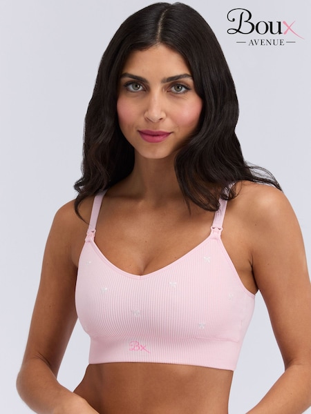 Boux Avenue Pink Nursing Bow Emb Rib Bralette (V26830) | €45