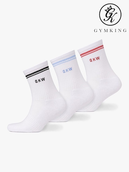 Gym King White GKW Tipping Crew Socks (V26971) | R$ 150