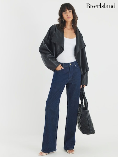 River Island Blue High Rise Relaxed Straight Jeans (V27041) | €59