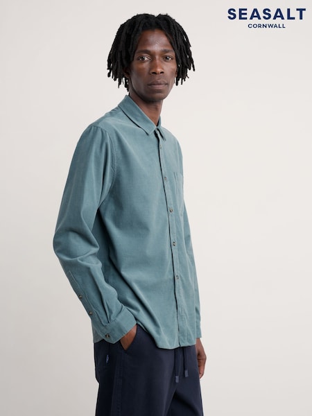 Seasalt Cornwall Green Shoreman Plain Shirt (V27424) | €89