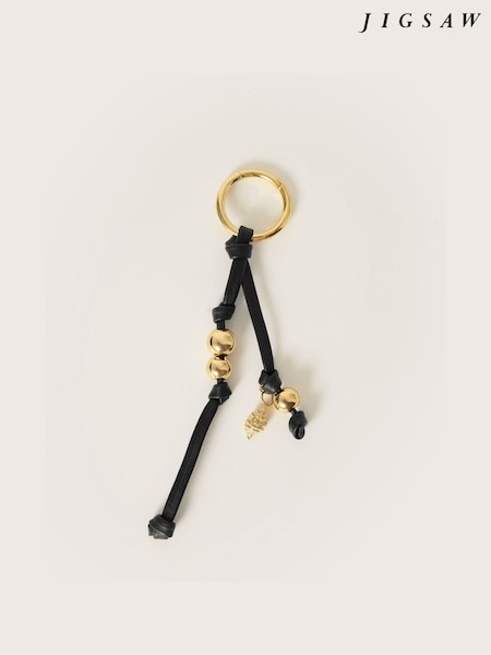 Jigsaw Black Leather Trinkets Bag Charm (V27482) | €51