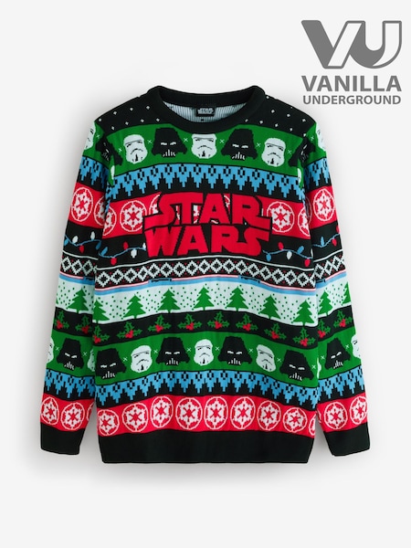 Vanilla Underground Black Star Wars Logo Christmas Jumper (V27514) | €59