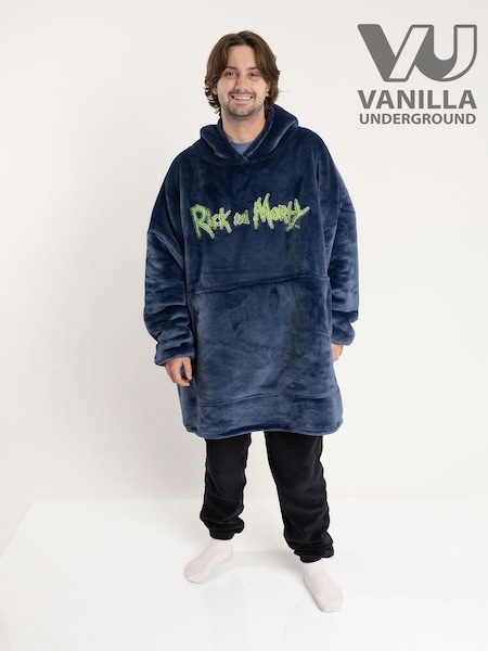 Vanilla Underground Black Rick And Morty Character Blanket Hoodie (V27518) | AED320
