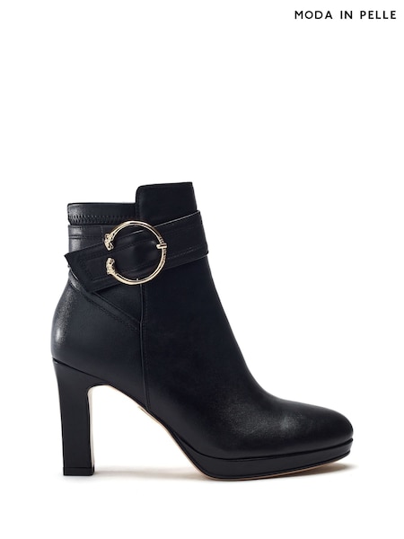 Pelko Leopard Buckle Platform Ankle Boots (V27579) | AED577