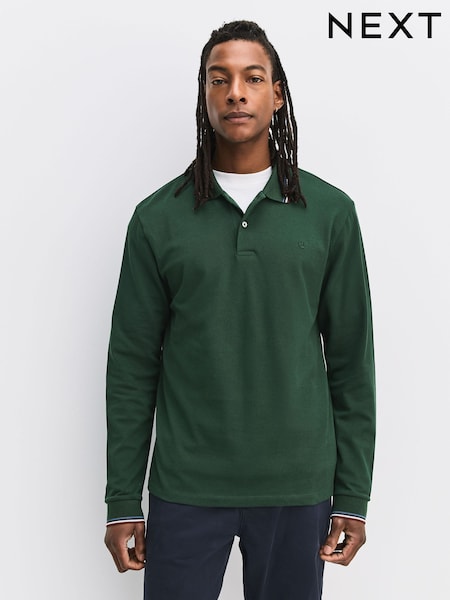 Green Tipped Polo Shirt (V27584) | ₪83