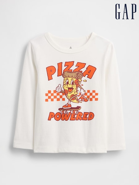 Gap White Graphic T-Shirt (6mths-5yrs) (6mths-5yrs) (V27874) | €13