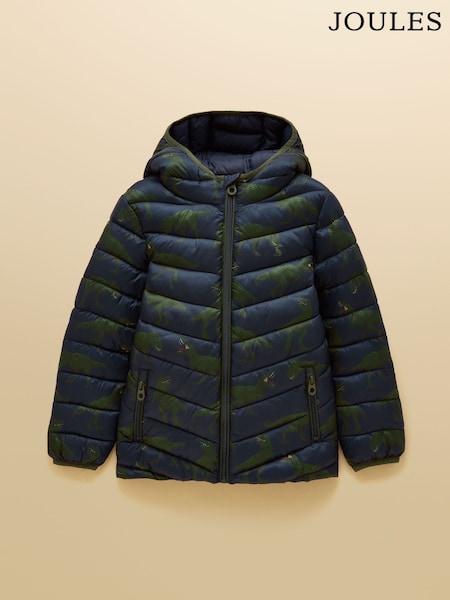 Navy Dino - Joules Kids' Cairn Showerproof Padded Coat