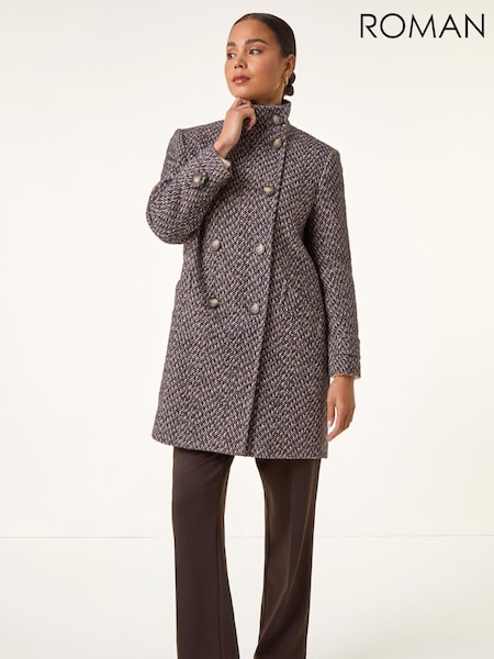 Roman Petite Double Breast Funnel Neck Coat (V27930) | € 117