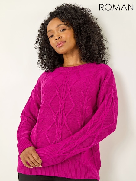 Roman Pink Petite Cable Knit Jumper (V27955) | €44