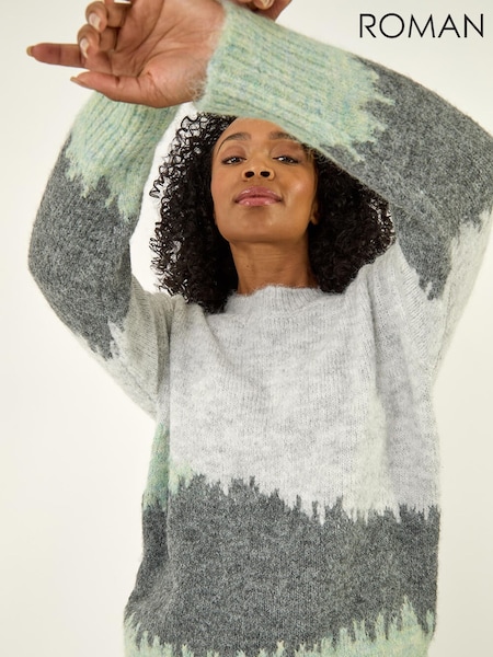Roman Grey Petite Abstract Knit Jumper (V27962) | €44