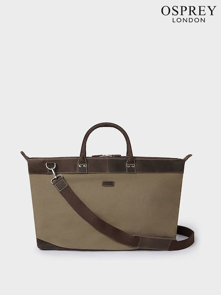 Osprey London Green Hunter Canvas and Leather Weekender Bag (V27971) | € 178