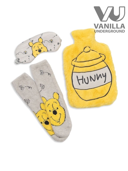 Vanilla Underground Yellow Disney Winnie The Pooh Hot Water Bottle With Eye Mask and Socks (V28316) | €35