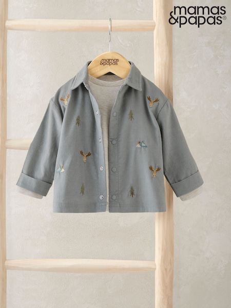 Mamas & Papas Blue Cord Shirt & T-Shirt Set (V28328) | €37