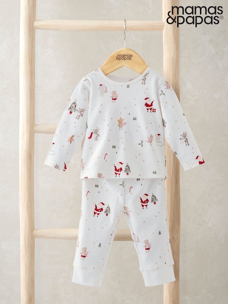 Mamas & Papas Night Before Christmas White Pyjamas (V28348) | €25