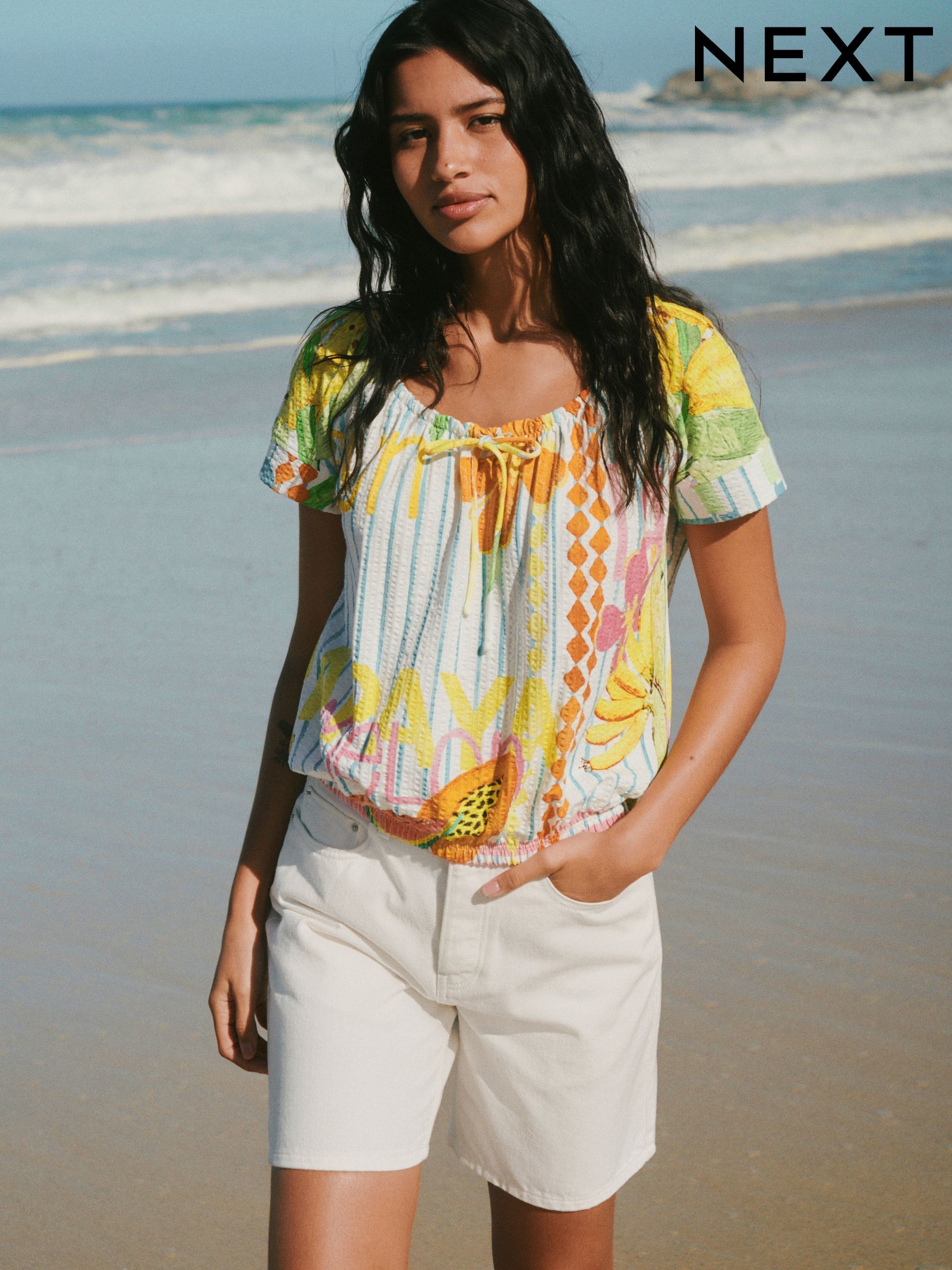 Buy Women's Bubble Hem Stripe Cotton Online | Next USA