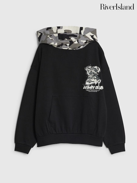River Island Camouflage Bear Print Hoodie (V28385) | ‏94 ر.ق. - ‏104 ر.ق.