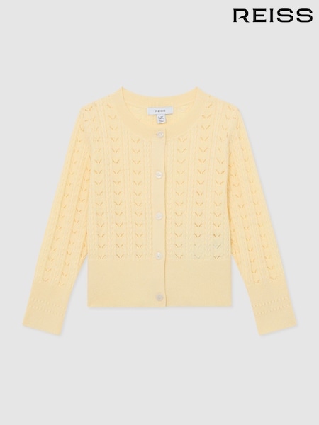 Reiss Lemon Flo Wool-Cotton Pointelle Cardigan (V28456) | €76