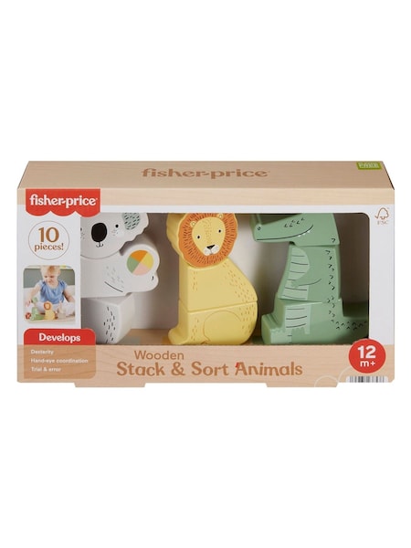 Mattel Games Fisher Price Wooden Stack & Sort Animals (V28569) | €23