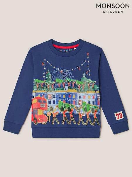 Monsoon Blue London Christmas Scene Sweatshirt (V28898) | 119 QAR - 139 QAR