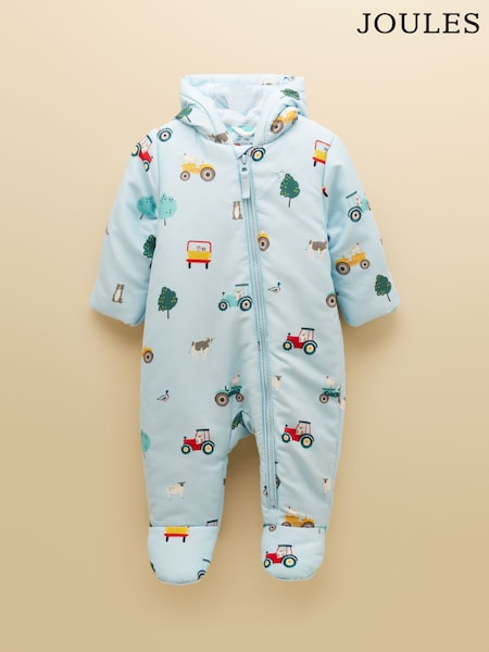 Синій - Joules Baby Padded Zip Through Pramsuit