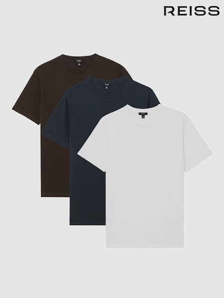 Reiss White/Navy/Coco Brown Bless T-Shirt 3 Pack (V29037) | €116