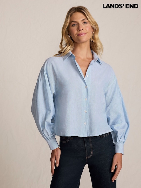 Lands' End Blue Lightweight Cropped Shirt (V29051) | €51
