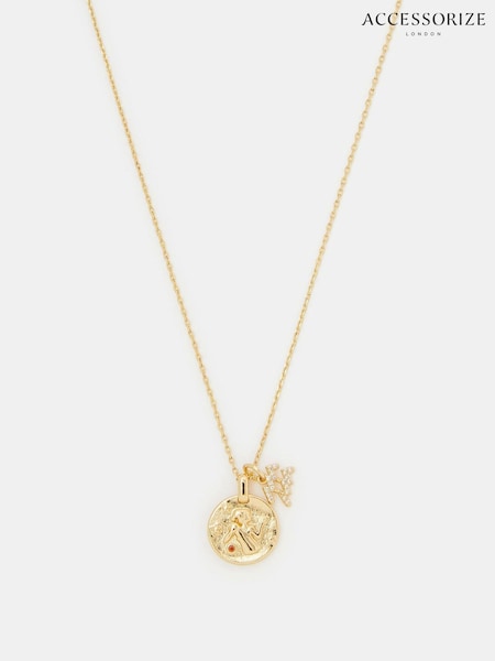 Accessorize Gold 14ct Gold-Plated Zodiac Charm Necklace (V29198) | €28