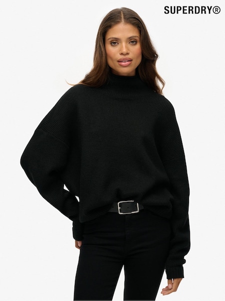 Superdry Black Slouchy Mock Neck Jumper (V29360) | €76