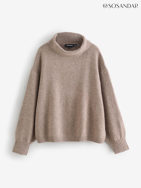 Sosandar Brown Knitted Roll Neck Jumper (V29390) | €69