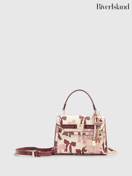 River Island Cream Mini Bow Tote Cross-Body Bag (V29445) | €51