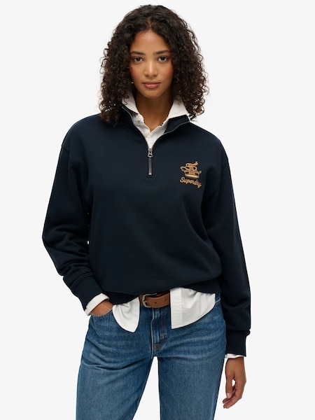Superdry Blue Country Club Crest Half Zip Sweatshirt (V29622) | €63