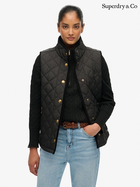 Superdry Black Estate Country Liner Gilet (V29634) | €89