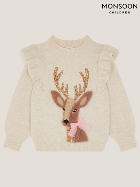 Monsoon Christmas Deer Knit Jumper (V29982) | 50 € - 56 €
