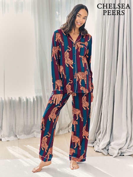 Chelsea Peers Maternity Tiger Stripe Print Long Pyjamas Set (V30018) | € 59