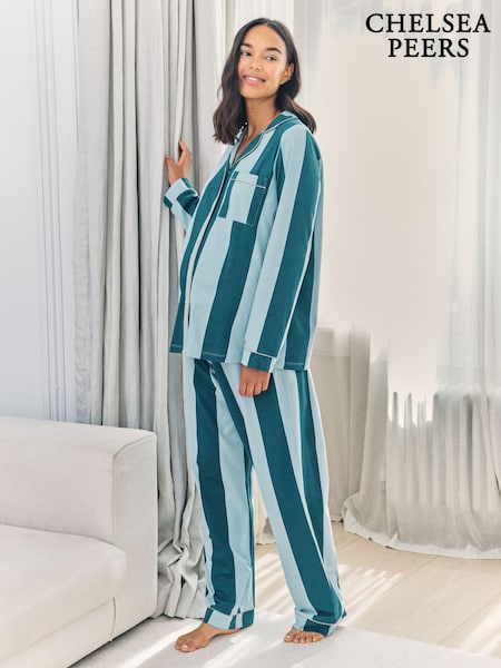 Chelsea Peers Maternity Stripe Long Pyjama Set (V30026) | R$ 545