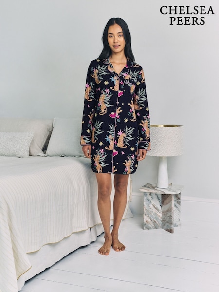Chelsea Peers Blue Enchanted Tiger Print Nightshirt (V30028) | €57