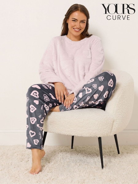 Yours Curve Pink Clipped Lounge Set (V30218) | €43