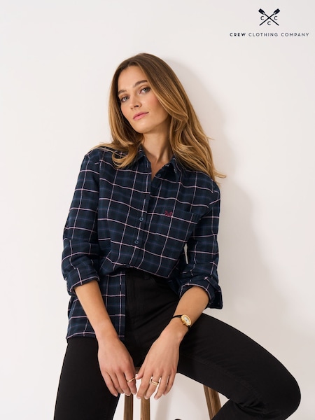 Crew Clothing Blue Relaxed Fit Flannel Shirt (V30493) | €83