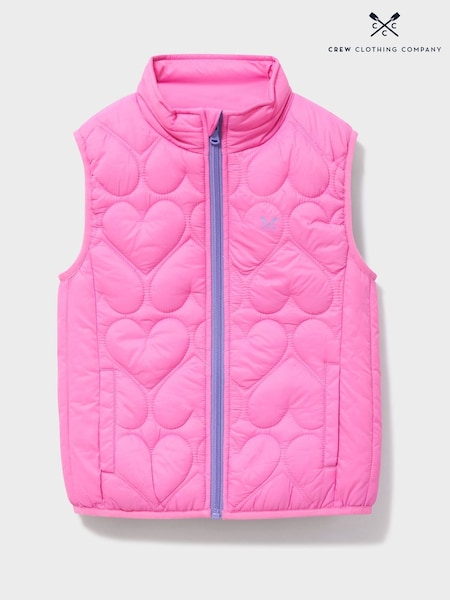 Crew Clothing Pink Heart-Quilted Gilet (V30507) | $58 - $73