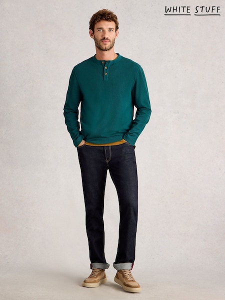 White Stuff Green Helston Waffle Henley Pyjamas (V30542) | €51