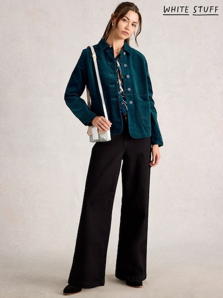 White Stuff Green Carrie Velvet Jacket (V30575) | R$ 840
