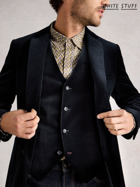 White Stuff Blue Velvet Waistcoat (V30582) | €92