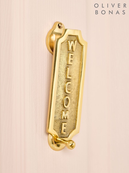 Oliver Bonas Gold Coloured Welcome Door Knocker (V30629) | €40