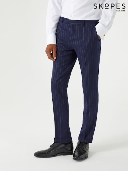 Skopes Blue Declan Suit Tapered Slim Fit Pinstripe Trousers (V30630) | €77