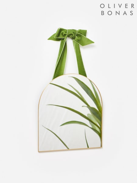 Oliver Bonas Gold Velvet Bow Hanging Mirror (V30631) | €40