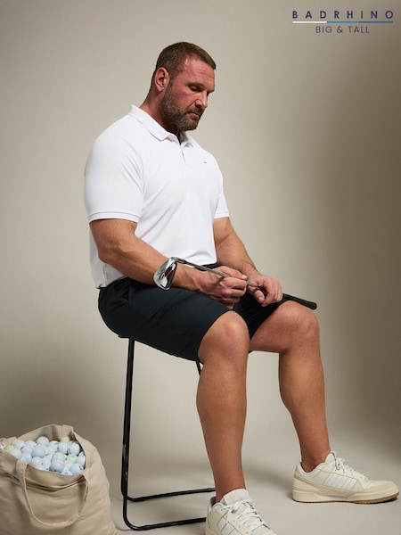 BadRhino Big & Tall Navy Blue Golf Shorts (V30840) | R$ 335